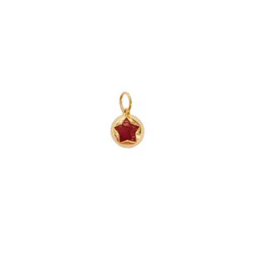 Bedel goldplated Ster Ruby Jade