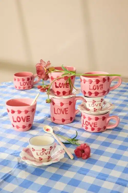 Beker ovaal - Hand-painted LOVE