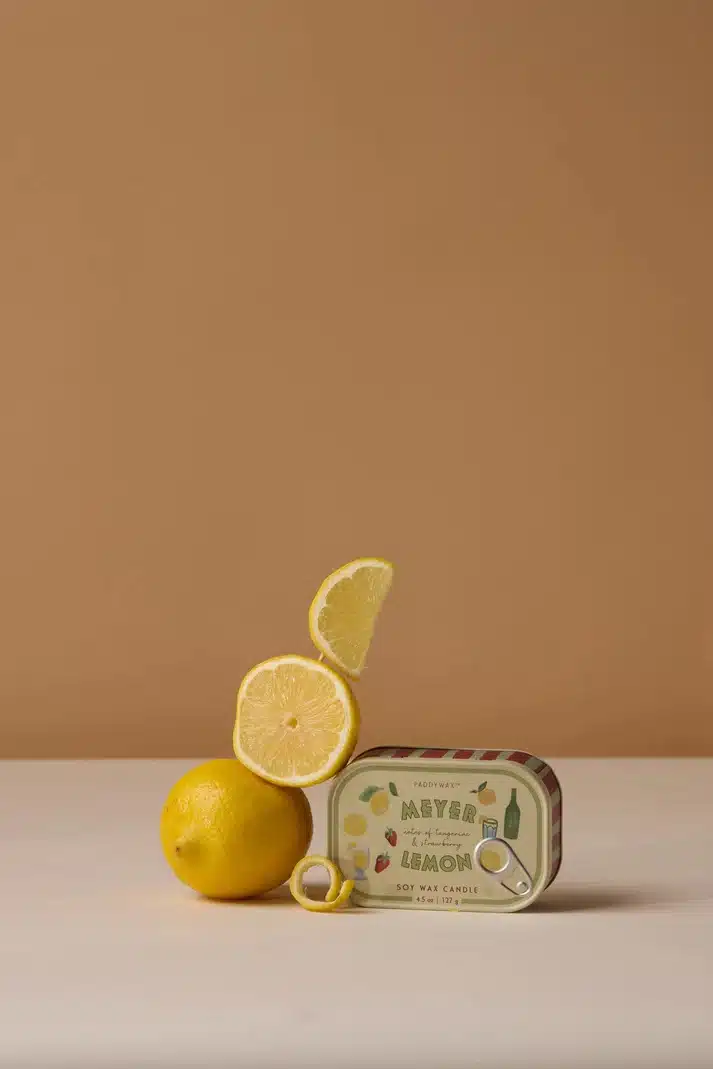 Bistro kaars in blik Lemon