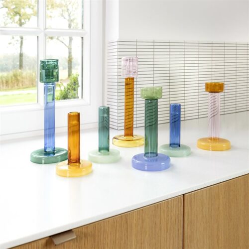 Bole kandelaar Medium Green-Blue