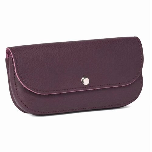 Brillenhoes Leer Sunny Greetings aubergine