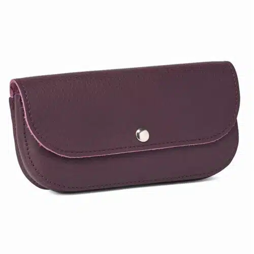 Brillenhoes Leer Sunny Greetings aubergine