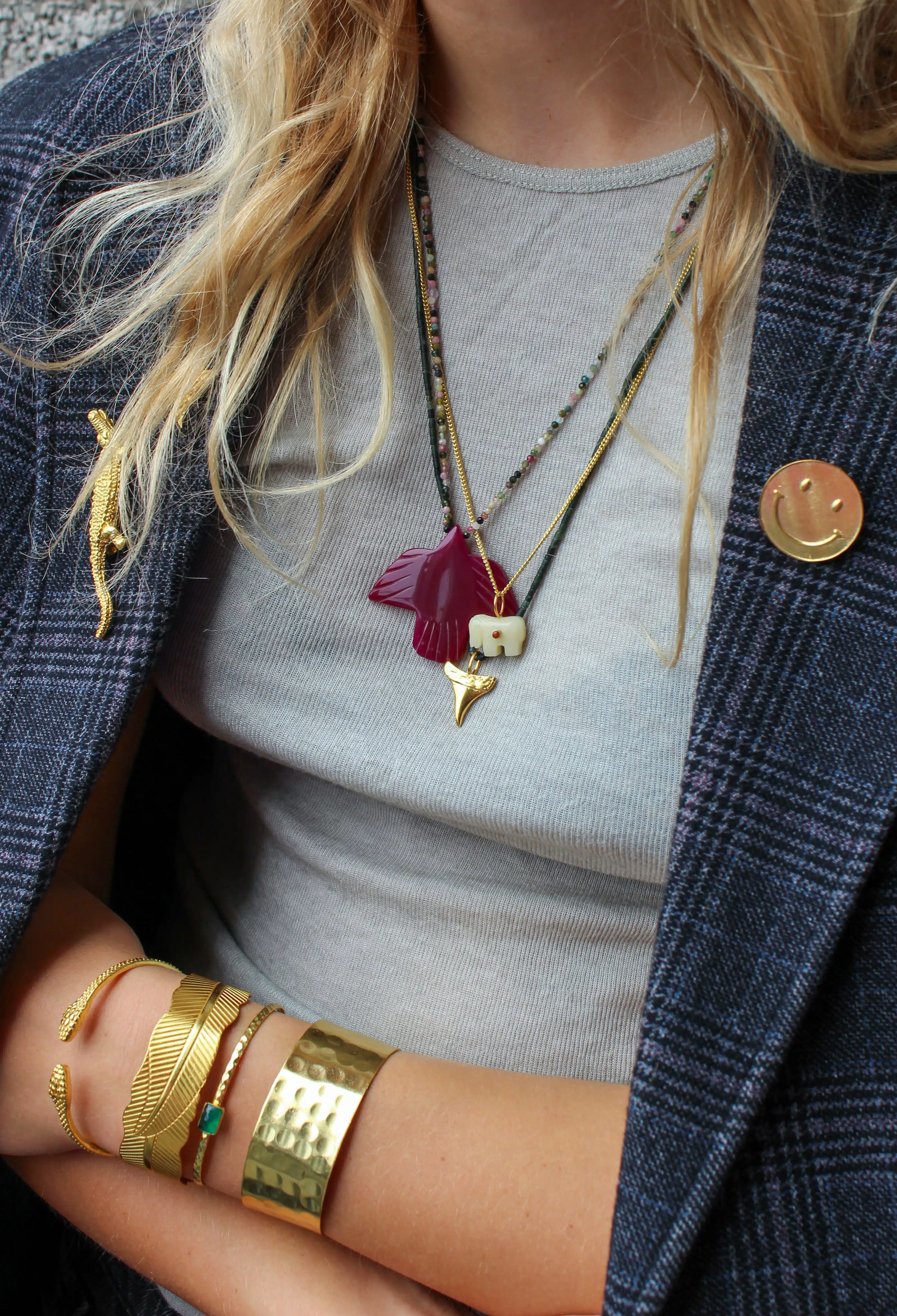 Broche Smiley verguld