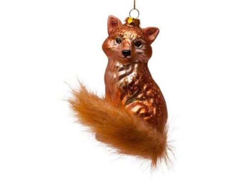 Glazen kerstdecoratie hanger Vos met staart