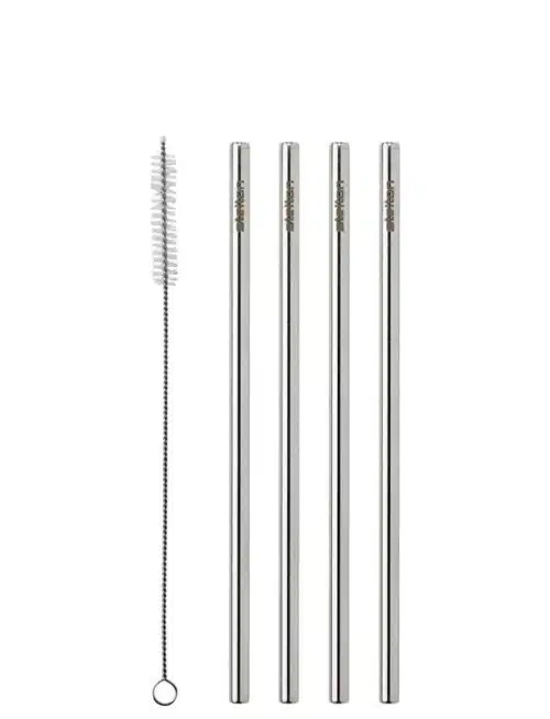 Herbruikbare rietjes RVS set/4