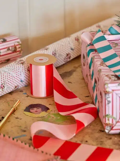 Lint Roze/Rood gestreept - 3m