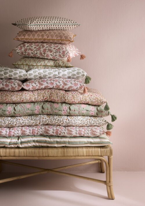 Matraskussen Blokprint Roja Olive