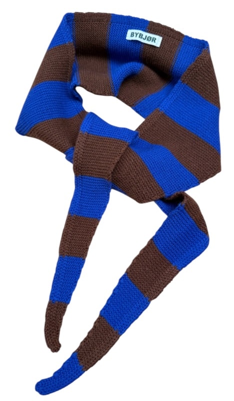 Mini Scarf Chunky Stripe Cobalt / Coffee