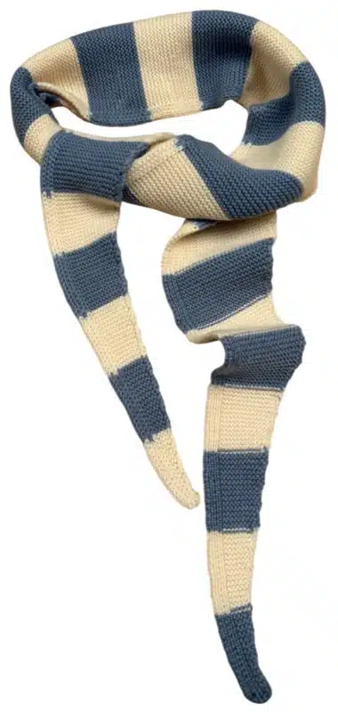 Mini Scarf Chunky Stripe Dusty Blue / Cream