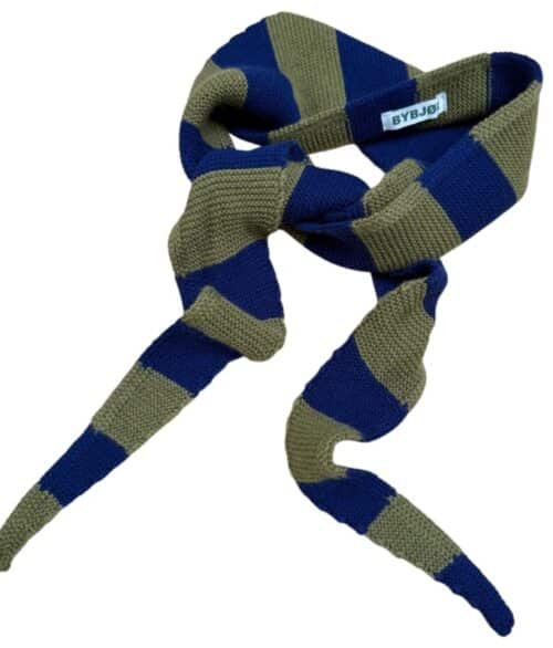 Mini Scarf Chunky Stripe Navy / Light Olive