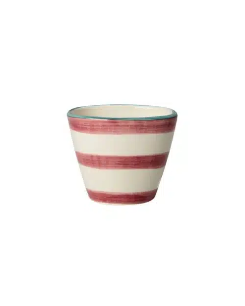 Ovaal Espresso kopje - Hand-painted Stripes Pink