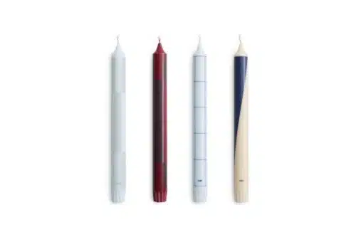 Pattern Candle set/4 Blues&Bordeaux