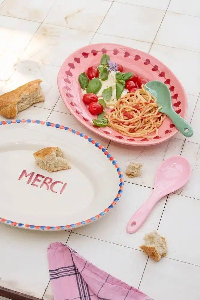 Serving Platter - Pink - Hand-painted Love