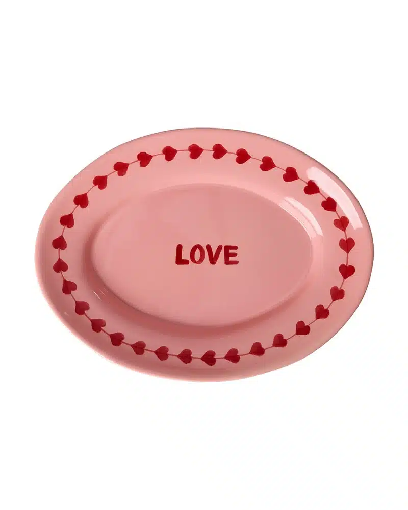 Serving Platter - Pink - Hand-painted Love