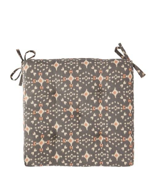 Stoelkussen Ikat grey coral
