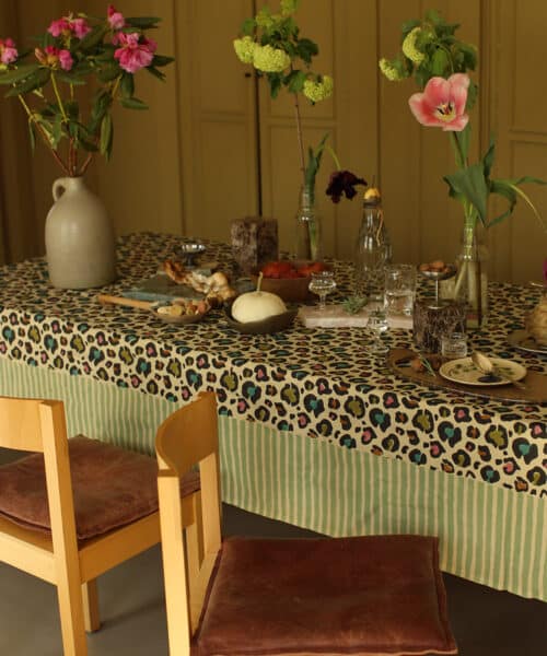 Tafelkleed 3,5m Disco Leopard in totebag