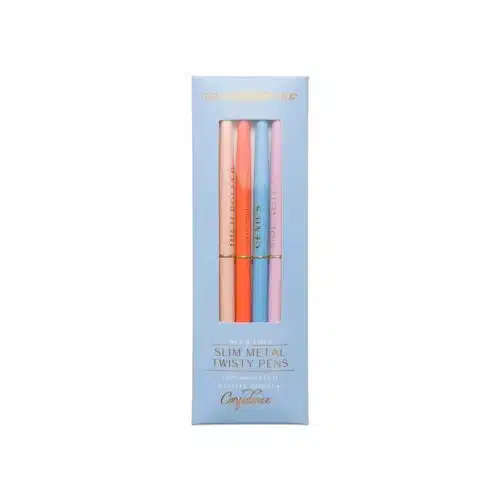 Twisted Slim Pen metaal blue set/4