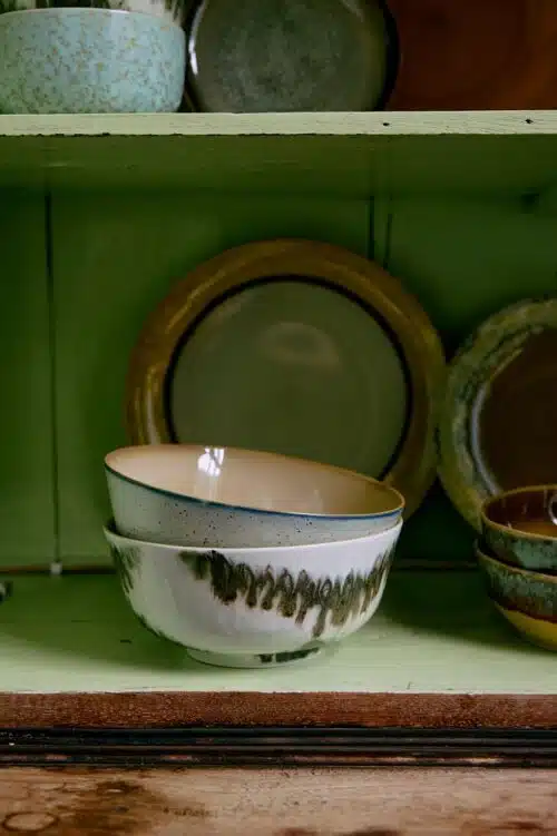 70's Ceramic Ramen Bowl Minimalist set/2