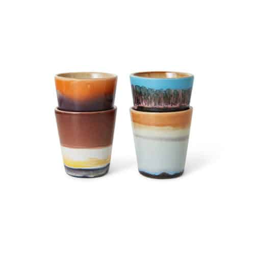 70's Ceramic Ristretto mugs set/4 Solar