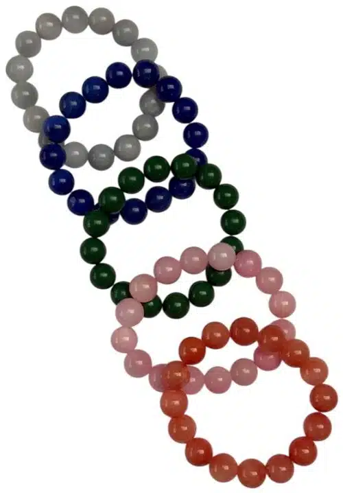 Chunky Jade Beads Bracelet Pastel Pink