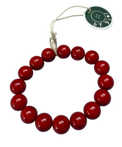 Chunky Jade Beads Bracelet Red