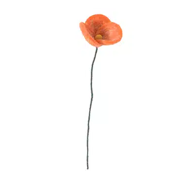 Endless Flower vilt Poppy orange