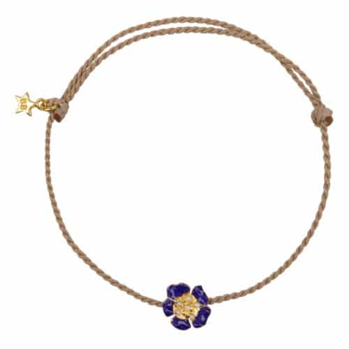 Folded Flower Rope Armbandje blauw