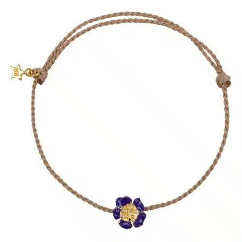 Folded Flower Rope Armbandje blauw