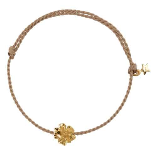 Folded Flower Rope Bracelet Goud