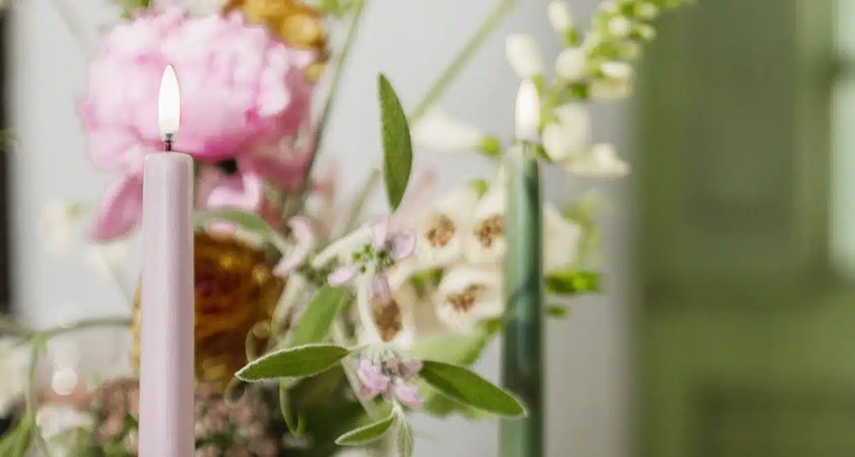 LED dinerkaarsen set/2 wheat yellow