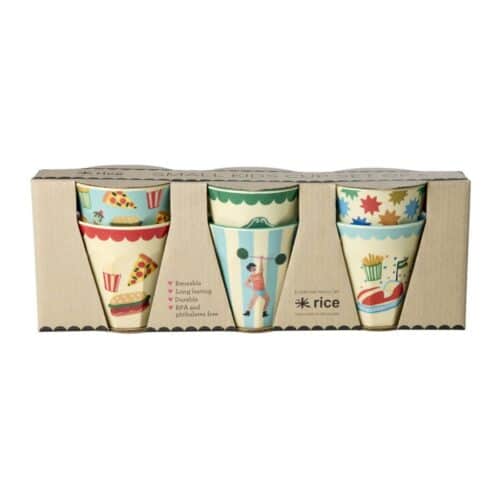 Melamine cups Small - Mint Fun Fair Print