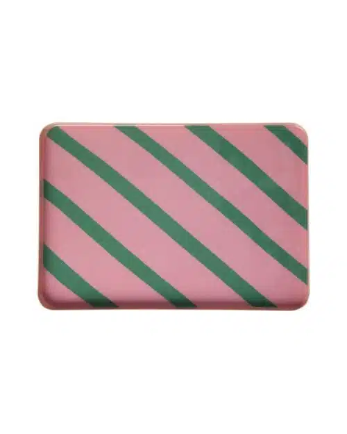 Metalen dienblad Large Roze/Groen Gestreept
