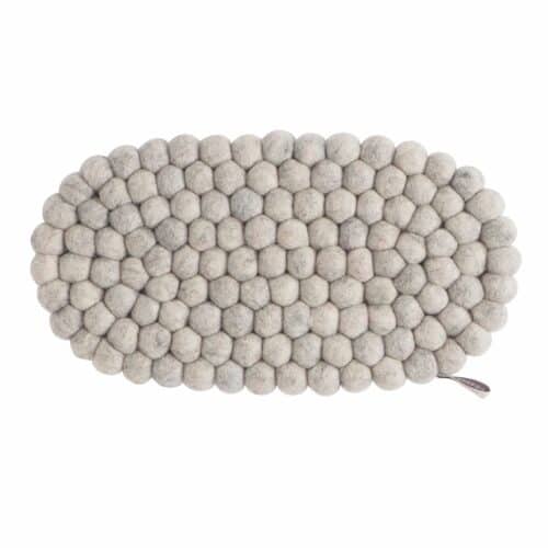 Onderzetter Vilt Oval Raw Grey