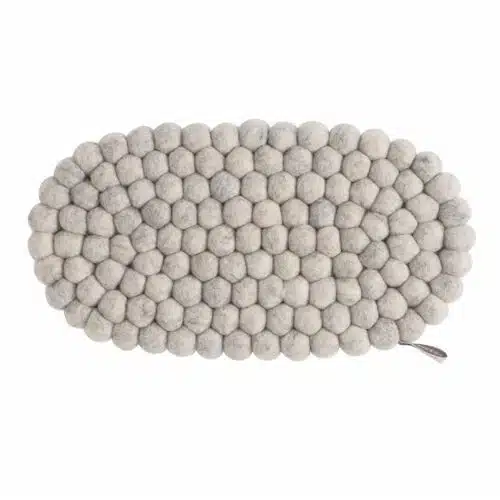 Onderzetter Vilt Oval Raw Grey