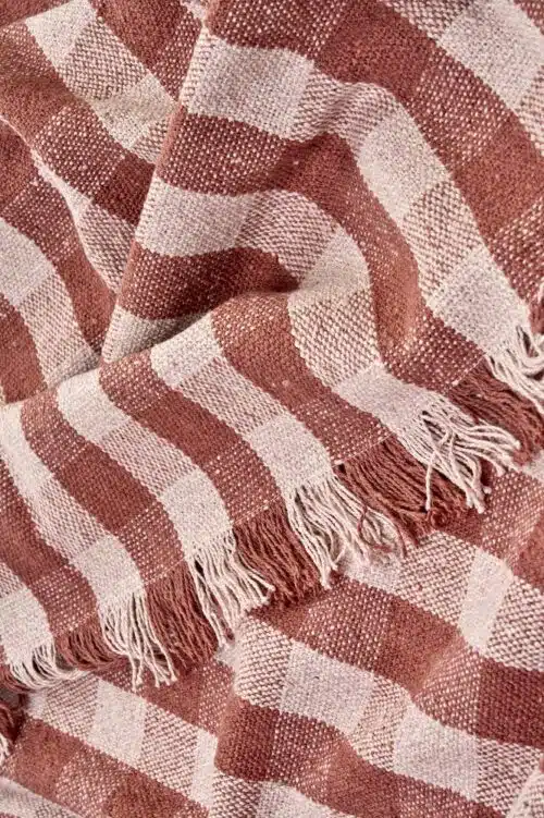 Recycled Cotton Throw - Old Rose - 125x175cm