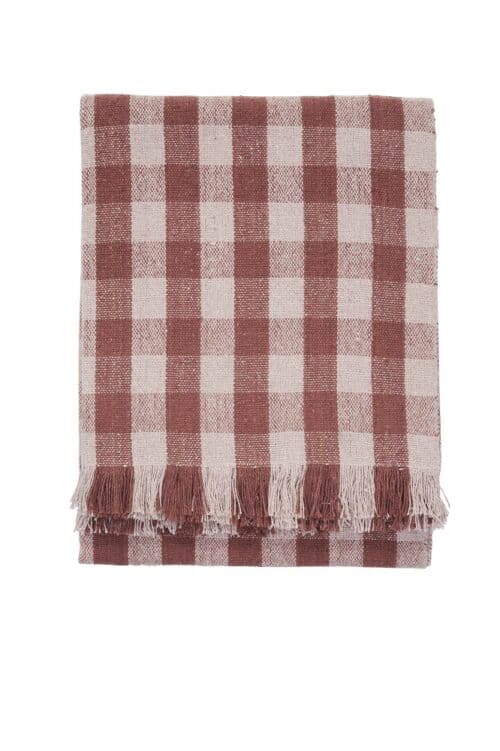 Recycled Cotton Throw - Old Rose - 125x175cm