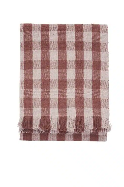 Recycled Cotton Throw - Old Rose - 125x175cm