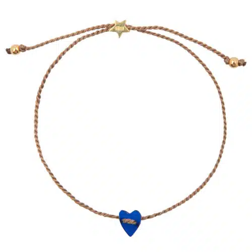 Resin Heart Bracelet Kobalt Gold Plated