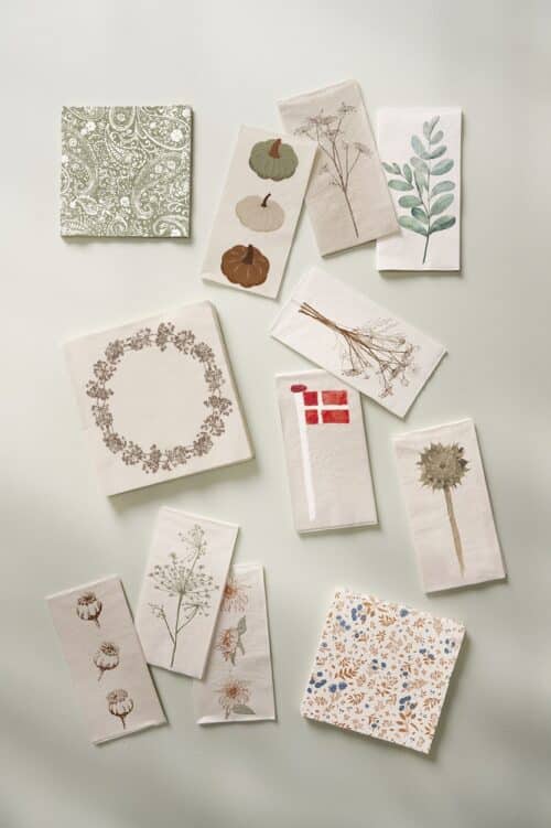 Servetten Flowers Blue&Terracotta