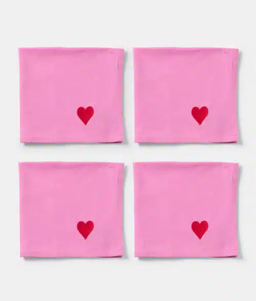 Set van 4 servetten Pnk Hearts
