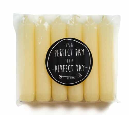 Set van 6 dinerkaarsjes Pale Banana