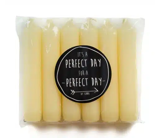 Set van 6 dinerkaarsjes Pale Banana