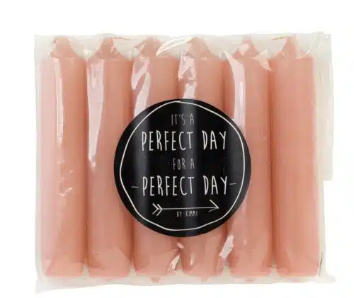 Set van 6 dinerkaarsjes Rose