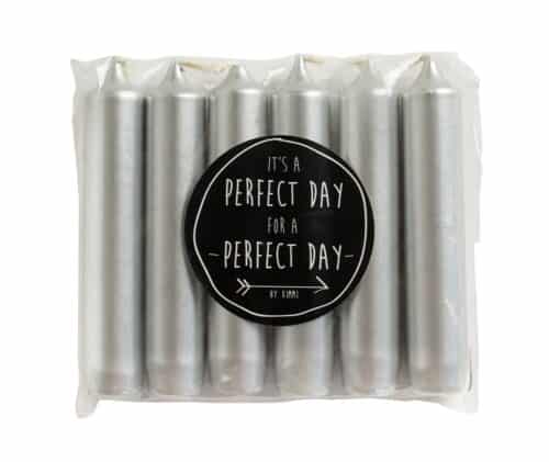 Set van 6 dinerkaarsjes Silver