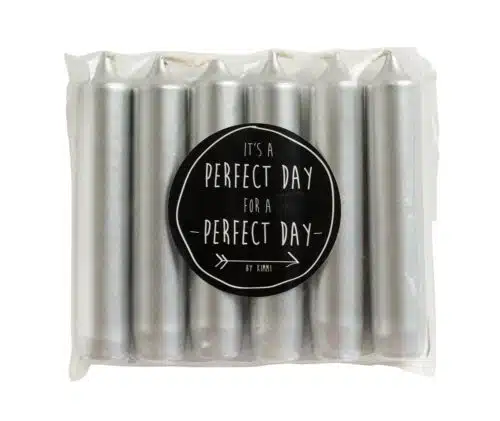 Set van 6 dinerkaarsjes Silver