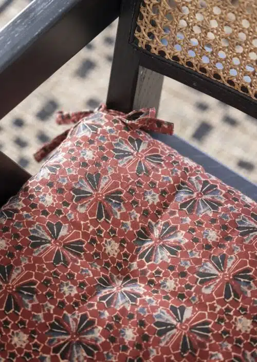 Stoelkussen Print Syrah - rood/zwart/antraciet