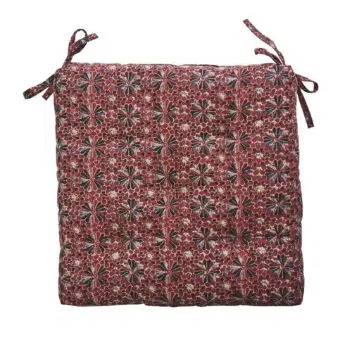 Stoelkussen Print Syrah - rood/zwart/antraciet