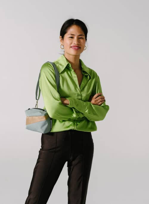The New Bum Bag Small Grey & Camel