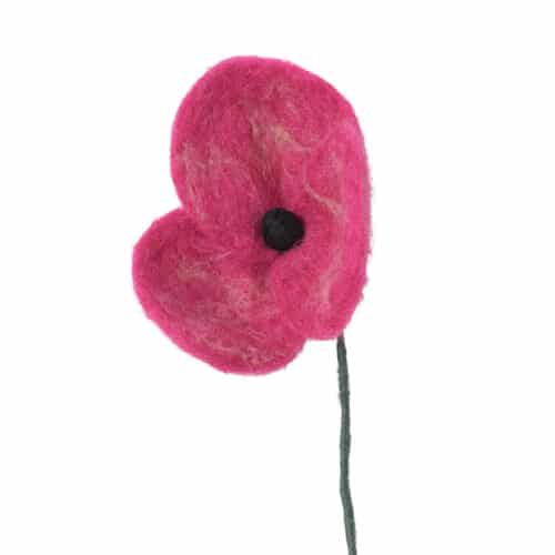 Vilt Bloem Poppy Fuchsia