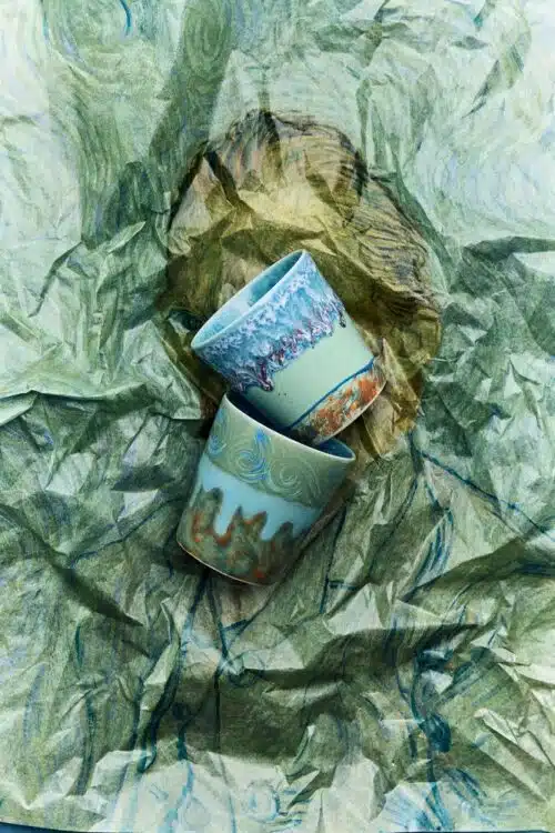 70's Ceramic Coffee Mugs set/2 - Self Portrait